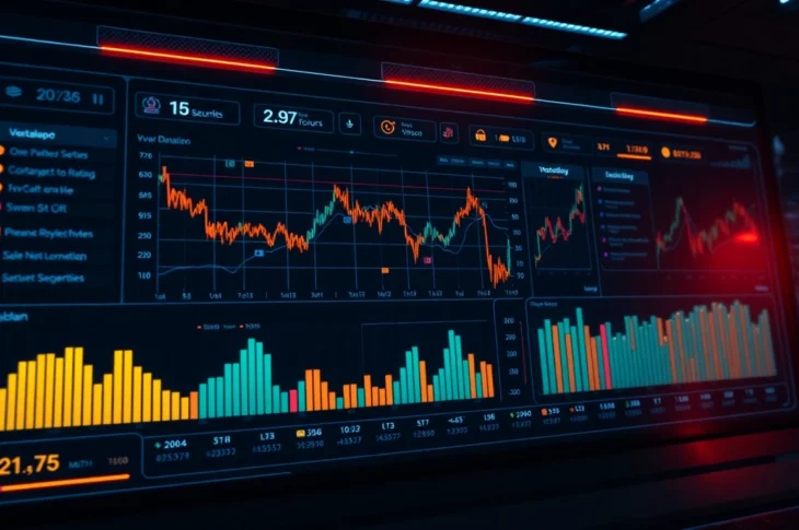 Using the aicoin官网 platform, visualize a user analyzing real-time crypto market charts with security features highlighting trustworthiness and data accuracy.